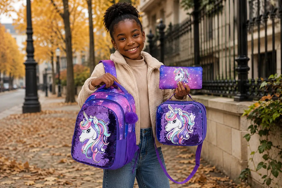 Ensemble Sac à Dos Scolaire 3 Pièces : Le Compagnon Idéal pour la Rentrée Scolaire