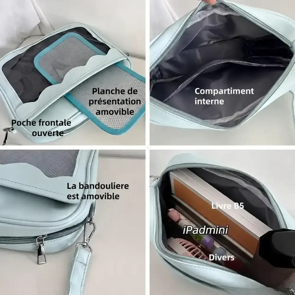 Sac pochette transparente détail intérieur