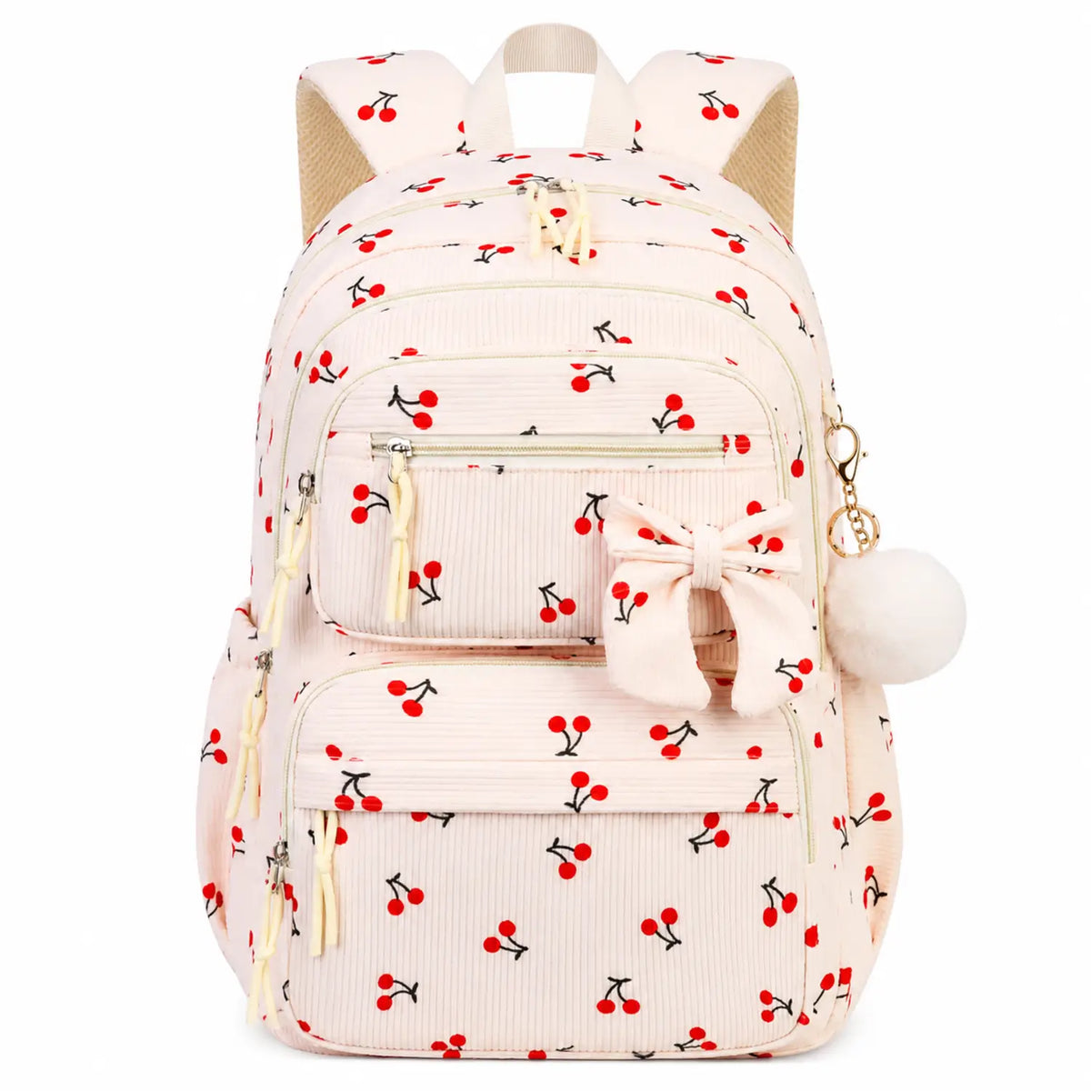 Sac à dos étudiante 1 pcs beige cerise