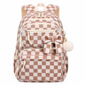 Sac à dos étudiante 1 pcs marron carreaux