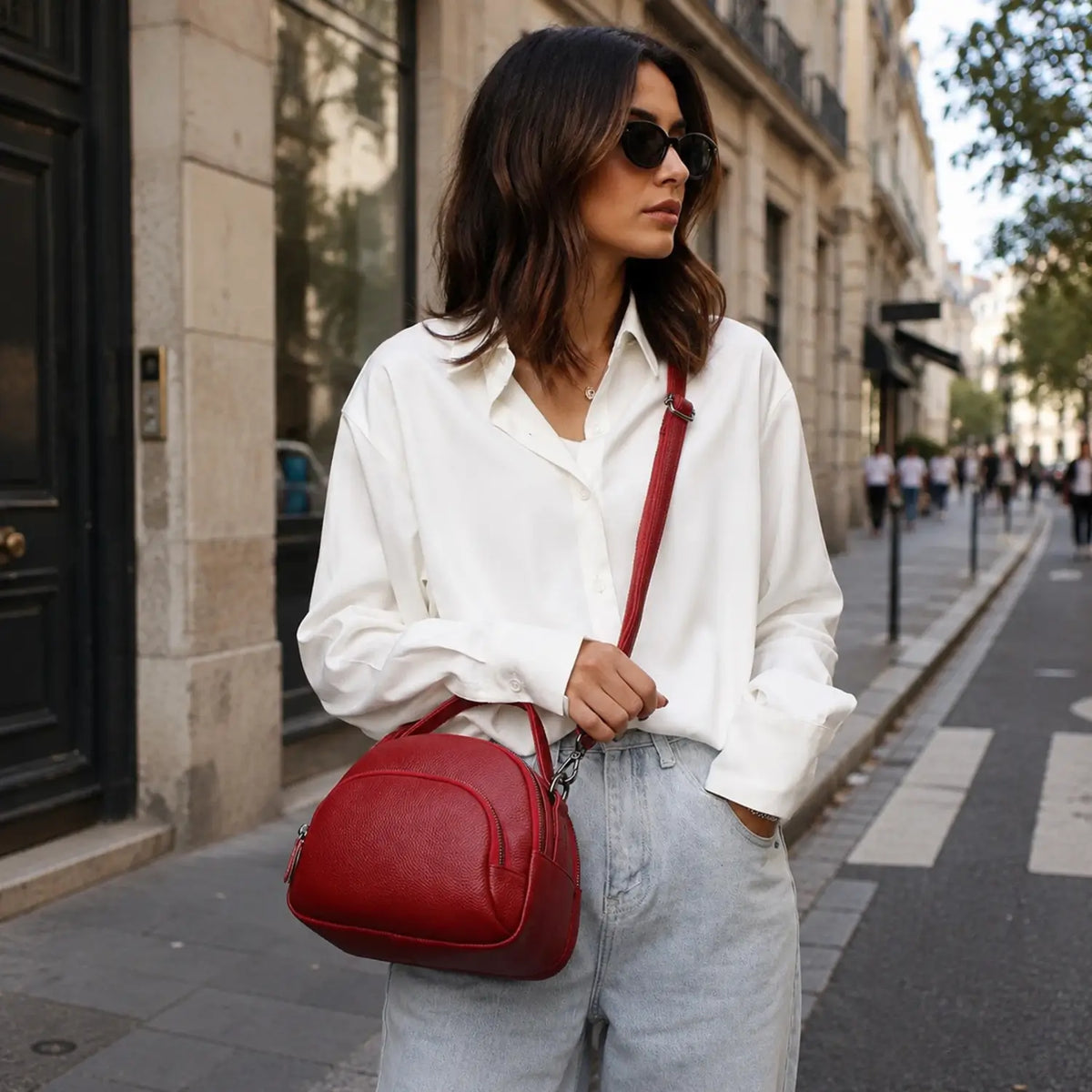 Sac à main en cuir de vachette pour femme