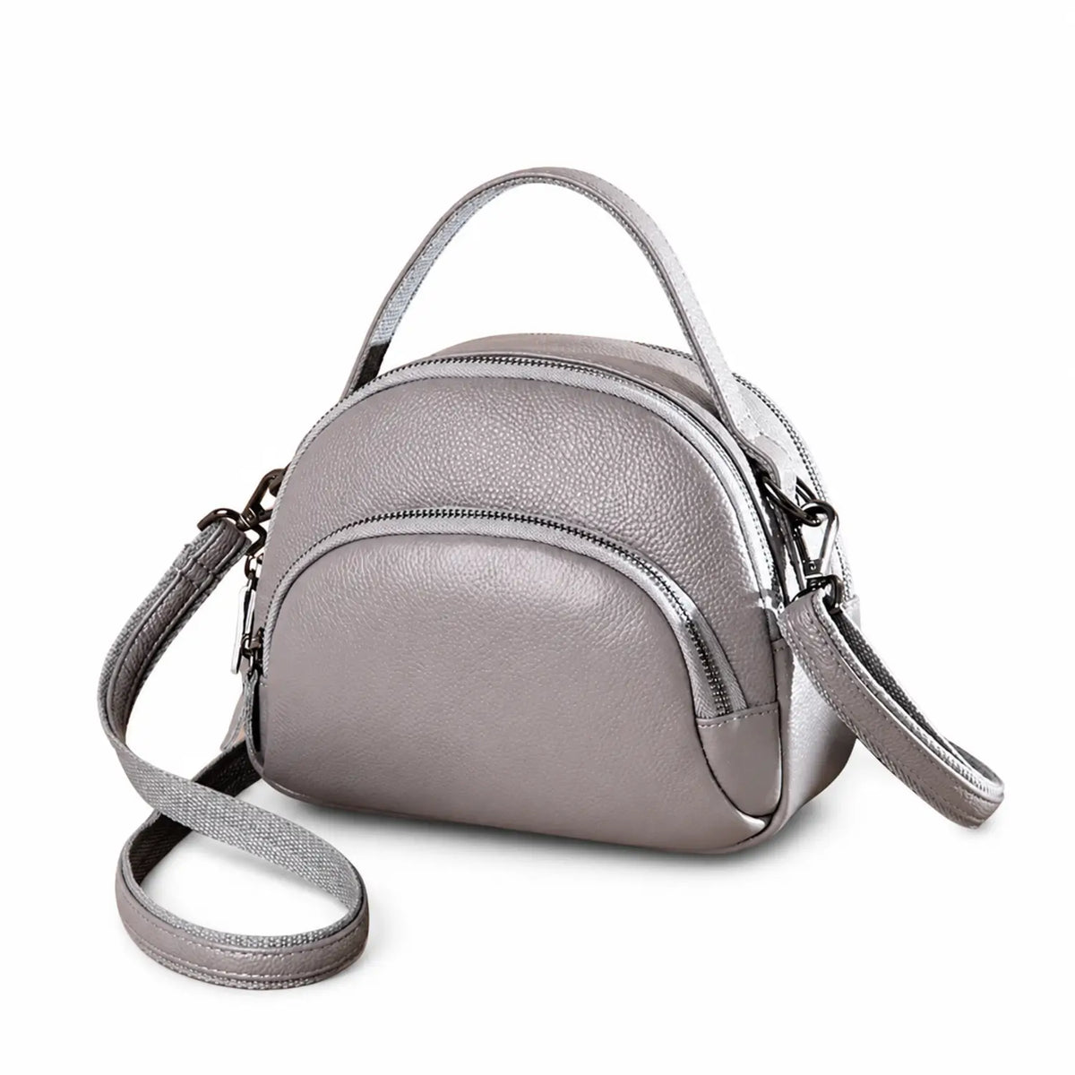 Sac à main en cuir de vachette gris
