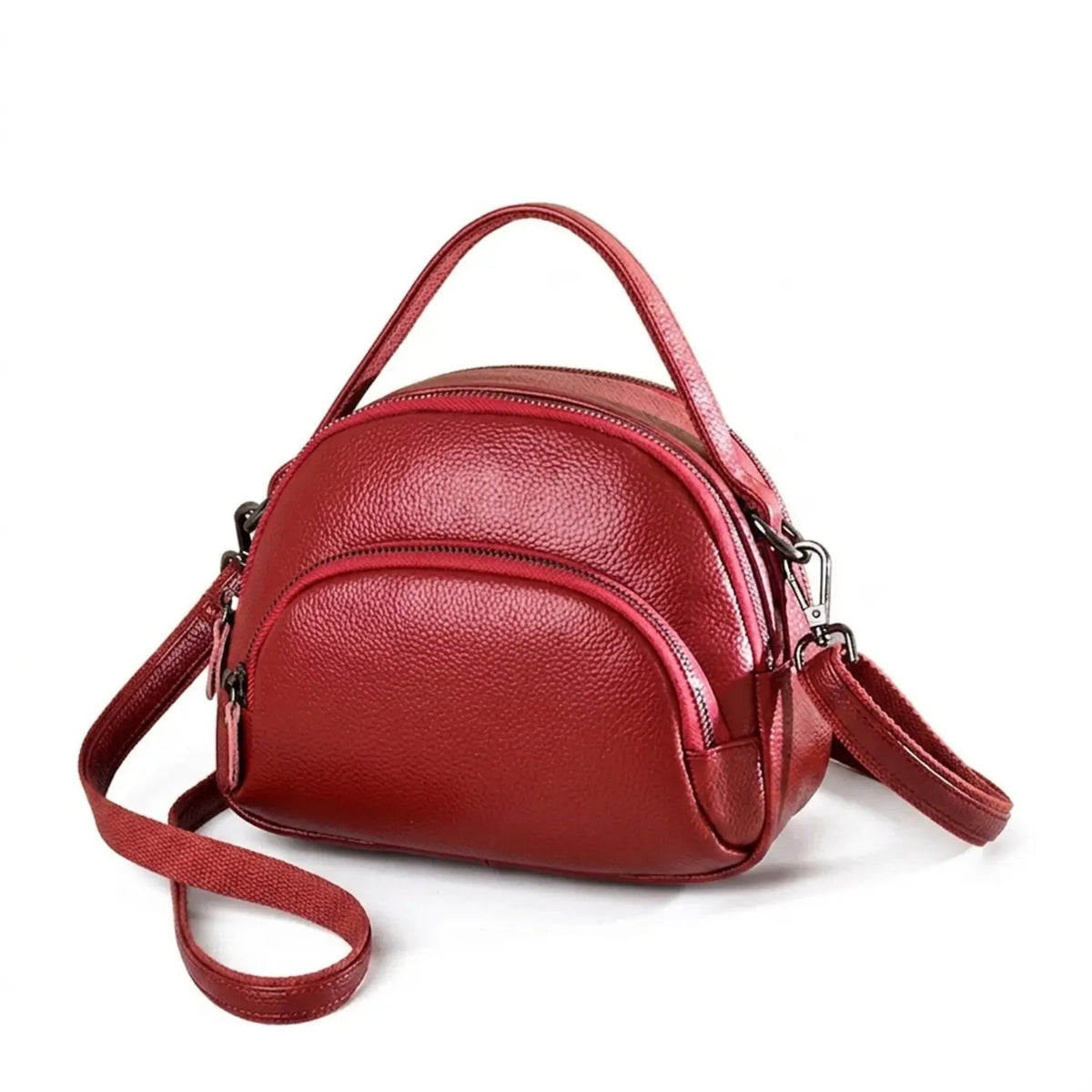 Sac à main en cuir de vachette rouge