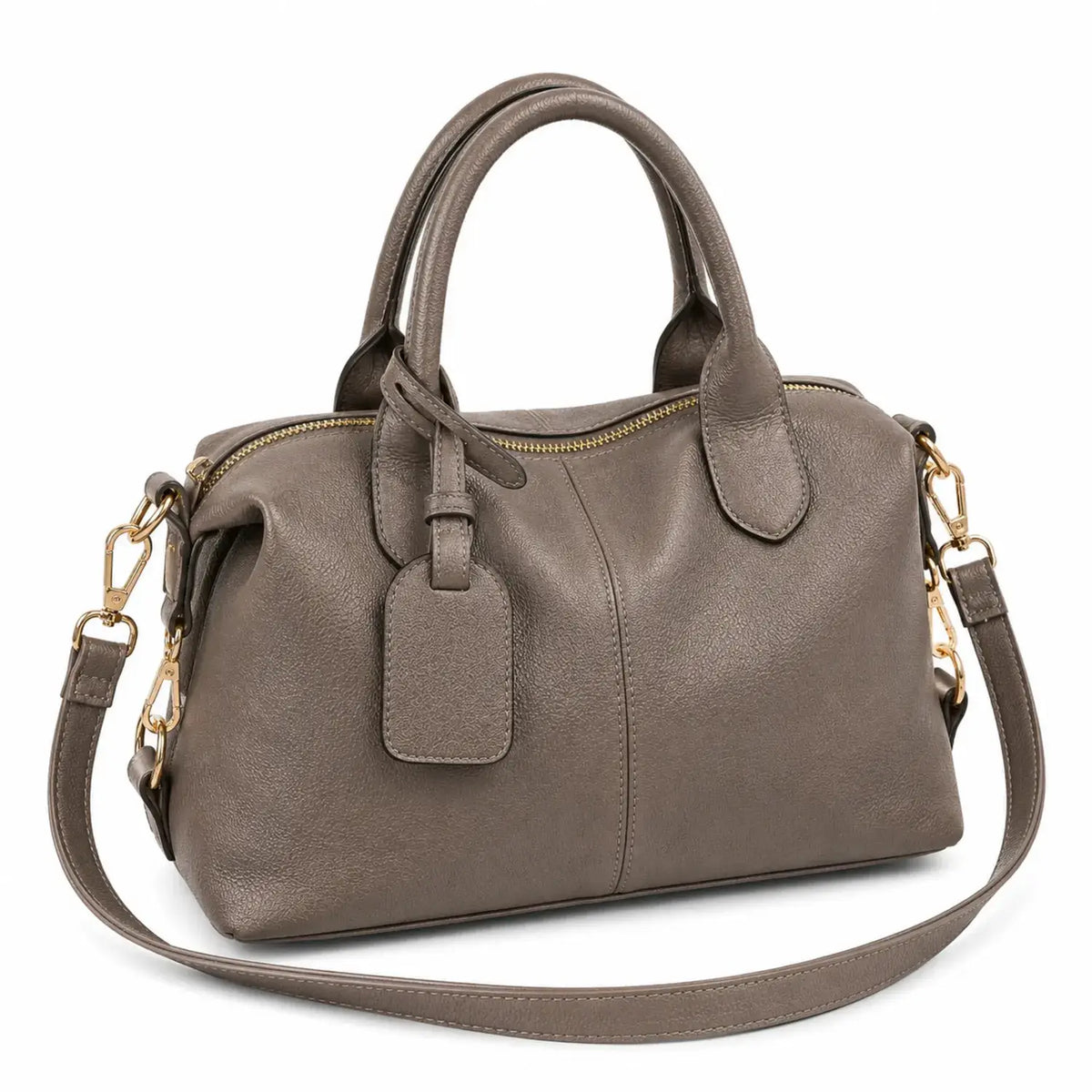 Sac bandoulière cuir souple gris