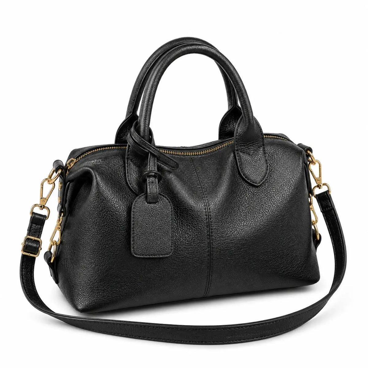 Sac bandoulière cuir souple noir