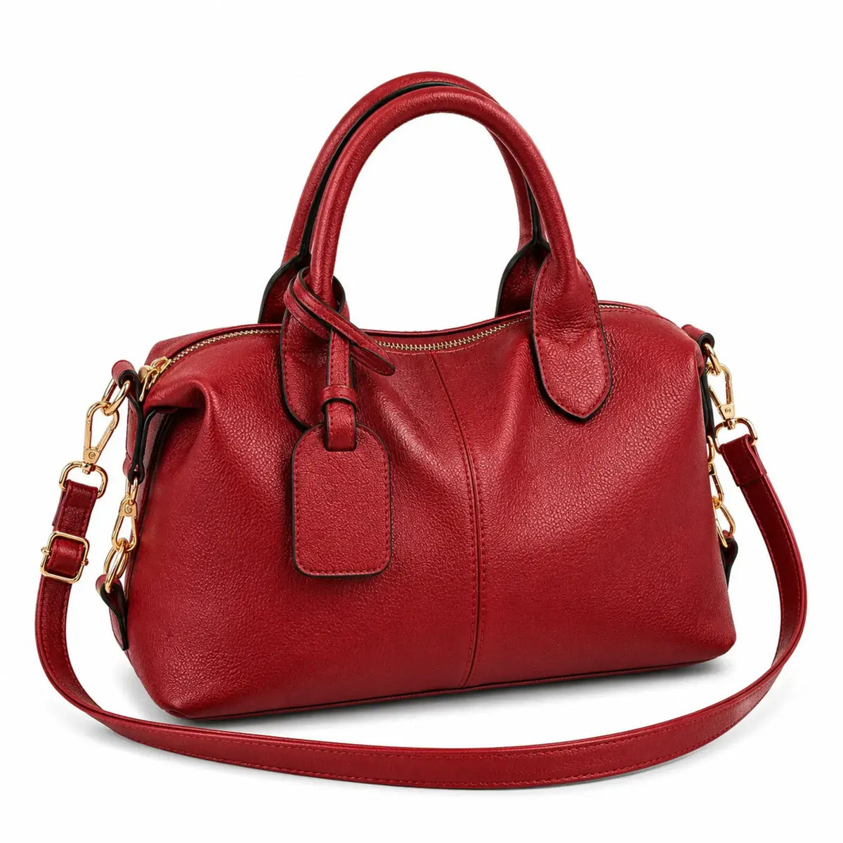 Sac bandoulière cuir souple rouge