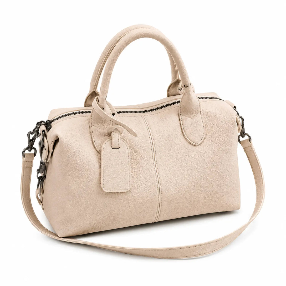 Sac en cuir souple beige