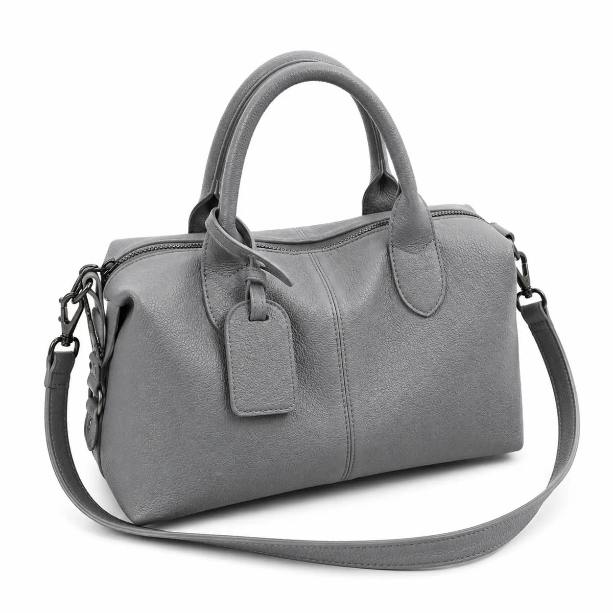 Sac en cuir souple gris