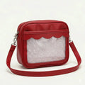 Sac pochette transparente rouge