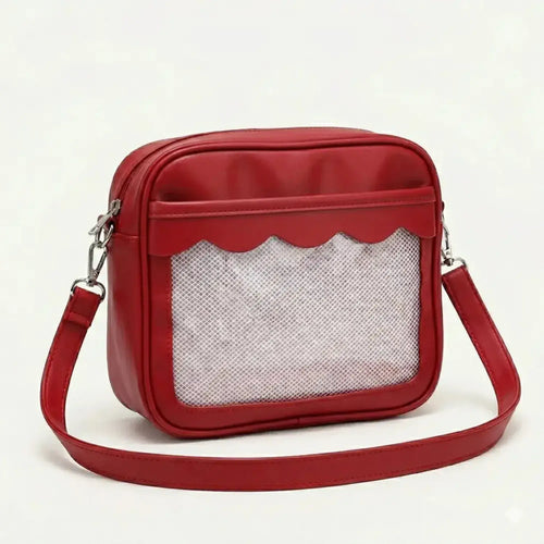 Sac pochette transparente rouge