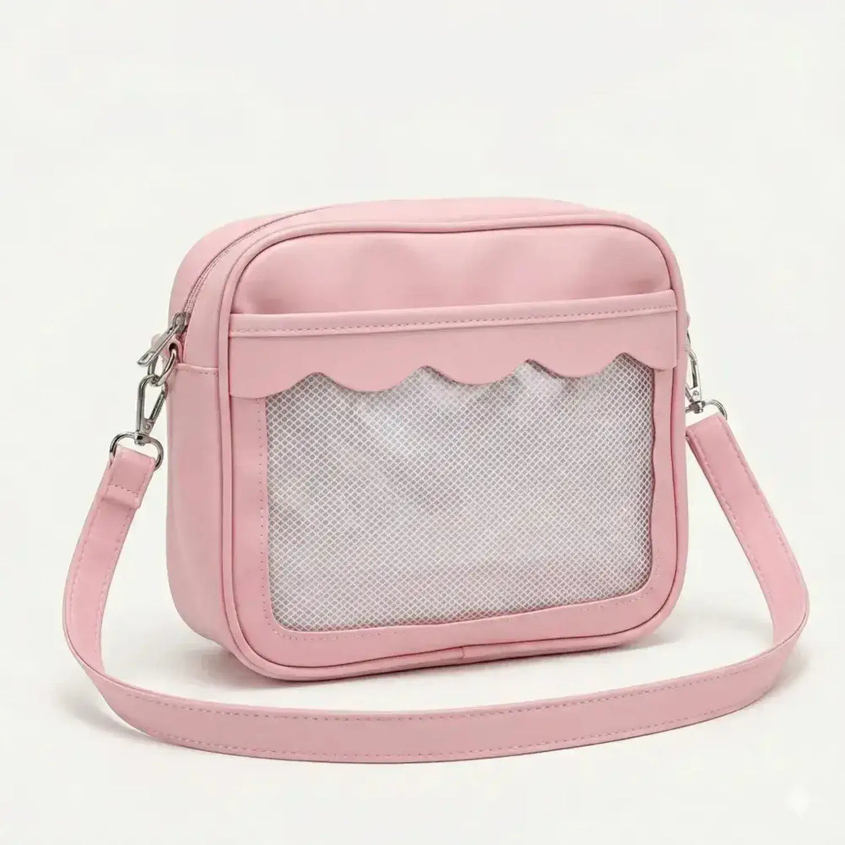 sac pochette transparente rose